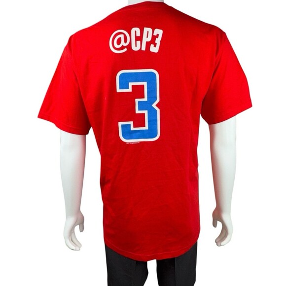 LA Clippers Chris Paul #3 @CP3 Majestic T-Shirt Mens Large Red New - Picture 2 of 4